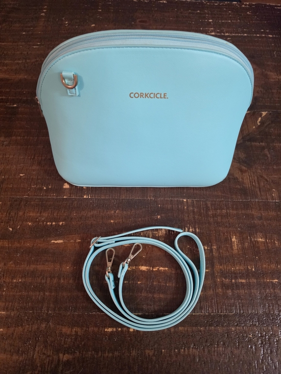 Corkcicle Handbags - Corkcicle Small Crossbody Lunchbox Insulated Bag in Aqua Blue